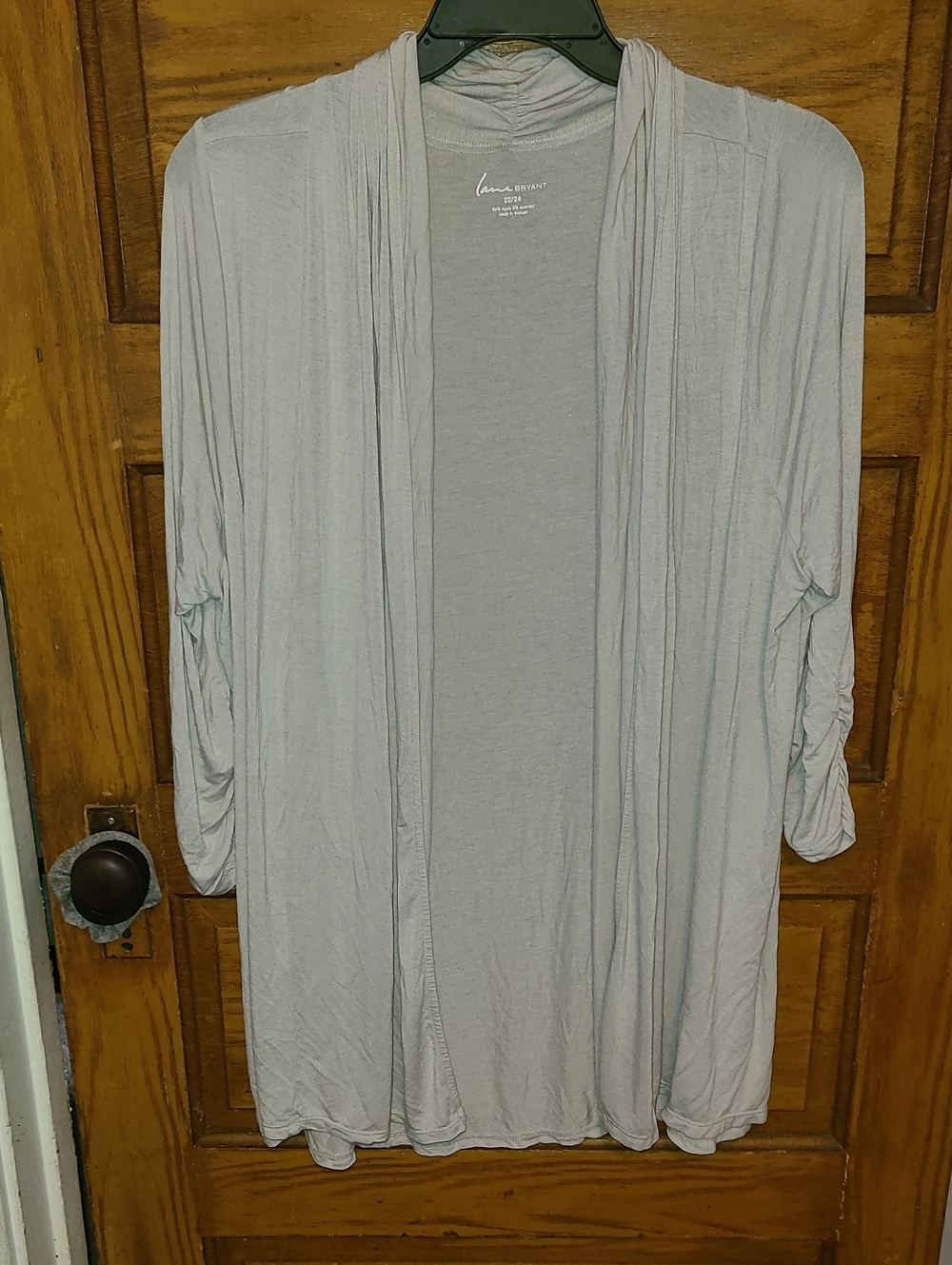 Lane Bryant Light Gray Open Drape Front Cardigan